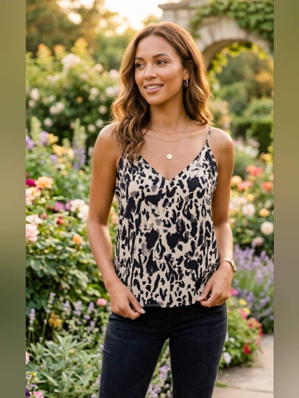 Free Press NWT Sophisticated Abstract Pattern Cami XXL Plus Size Top